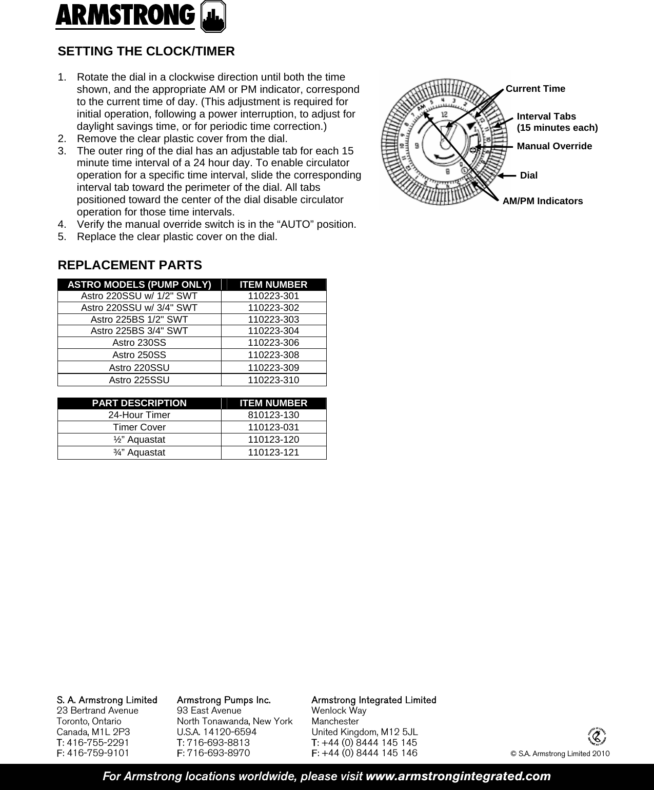 Page 5 of 5 - 13533 3 Armstrong Astro 2 Hot Water Recirculation System Installation Manual - 10.812_Astro2T_TA_I&O_New User