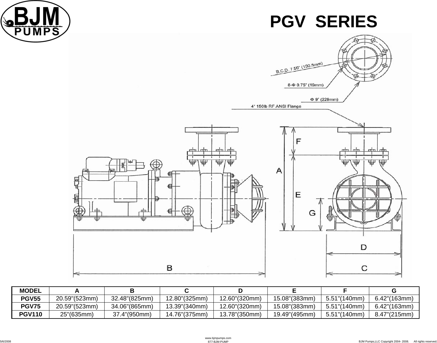 Page 1 of 2 - 136075 3 Bjm Pgv Series Dimensions Dimensional User Manual