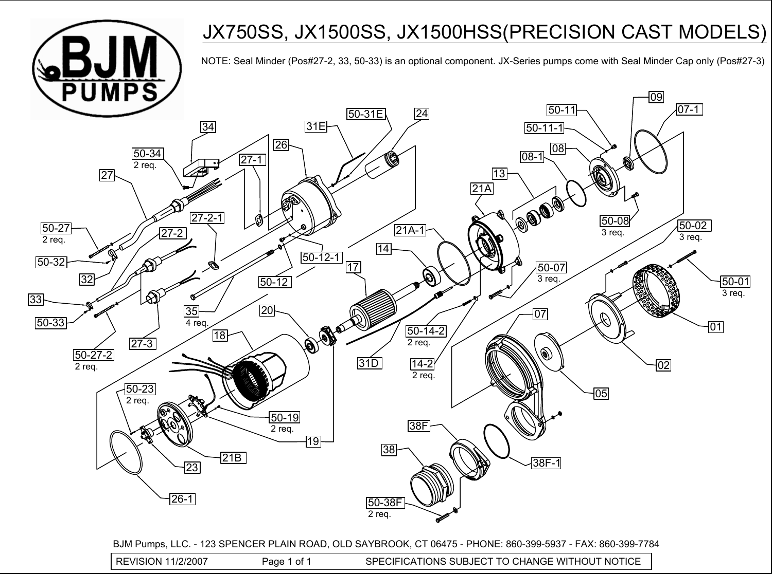 Page 2 of 5 - 136178 6 Bjm Jxh Series Exploded View User Manual