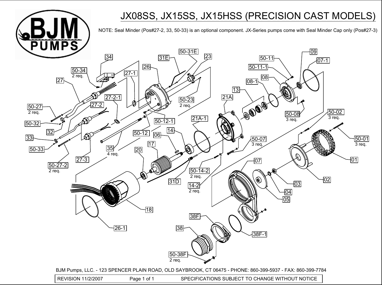 Page 3 of 5 - 136178 6 Bjm Jxh Series Exploded View User Manual