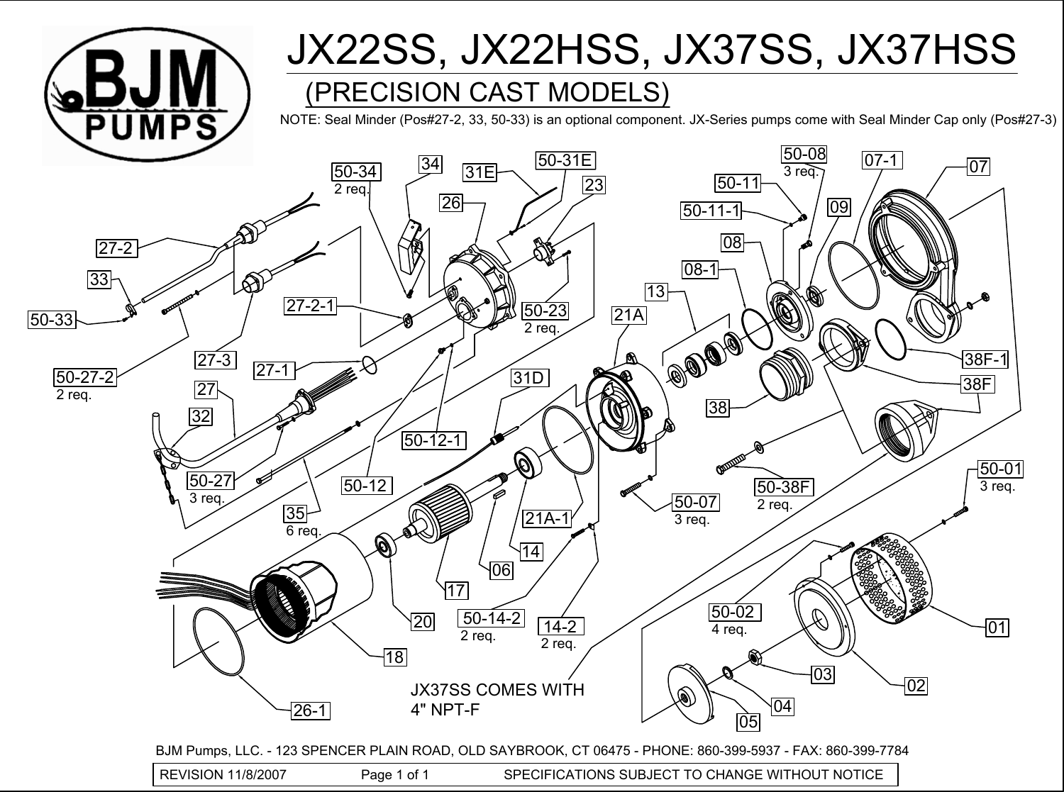 Page 4 of 5 - 136178 6 Bjm Jxh Series Exploded View User Manual