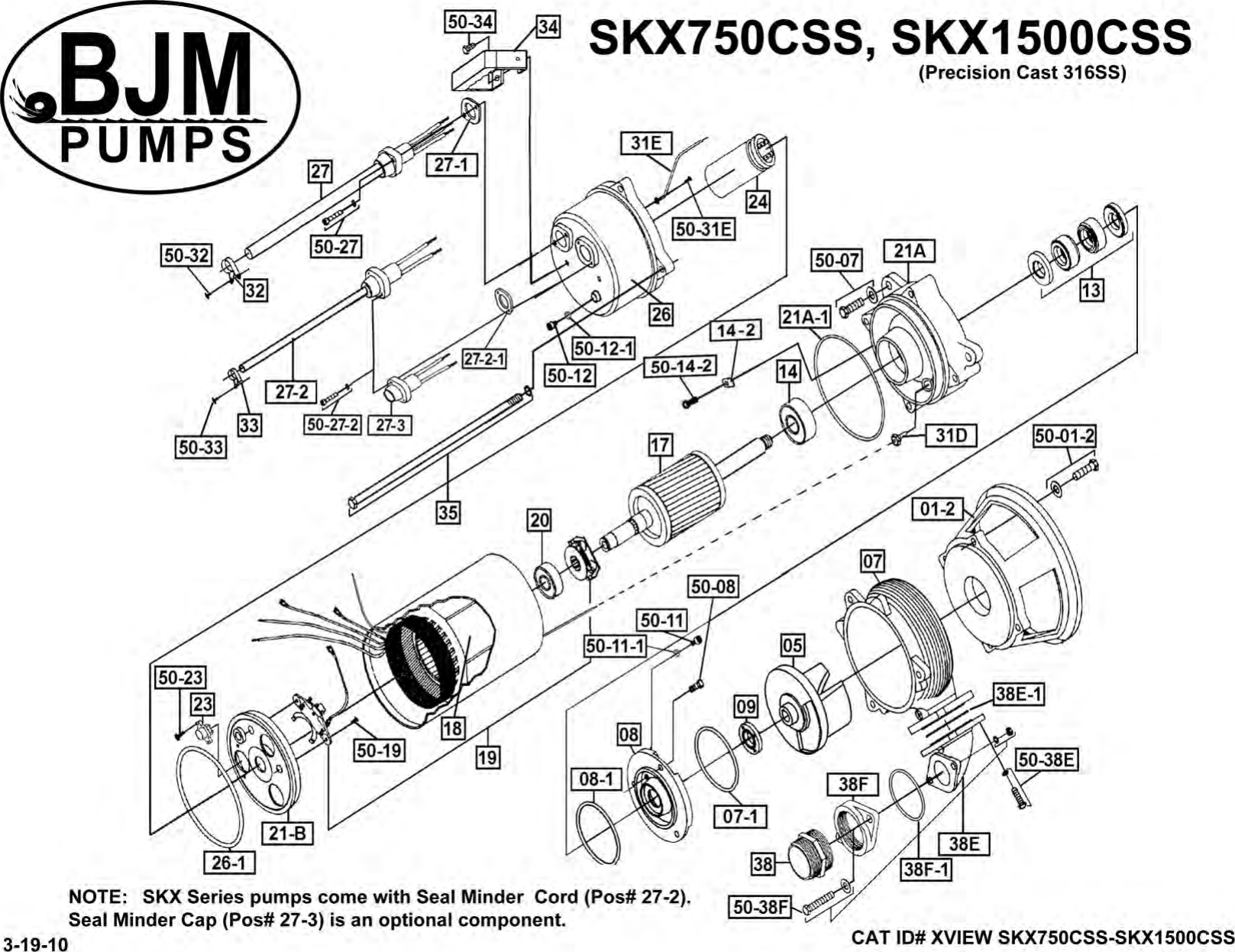 Page 1 of 5 - 136208 6 Bjm Skx Series Exploded View User Manual
