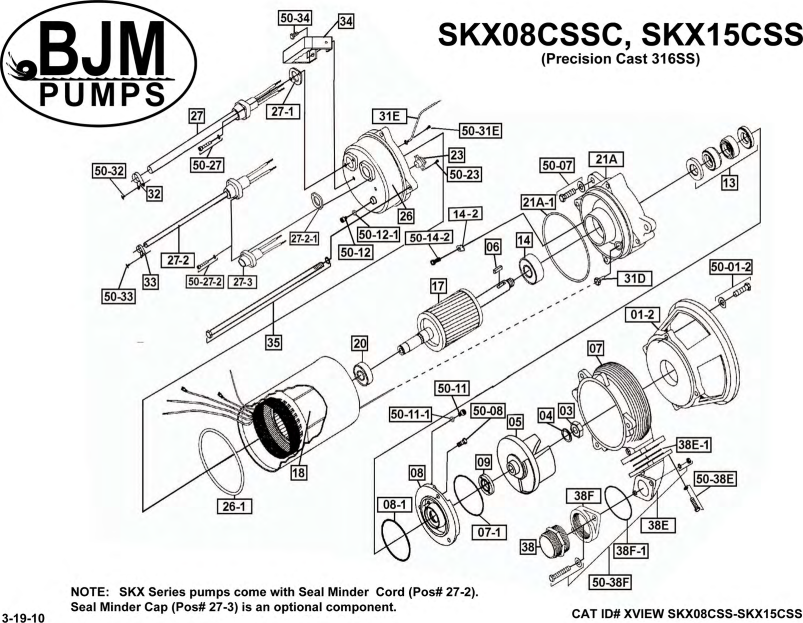 Page 2 of 5 - 136208 6 Bjm Skx Series Exploded View User Manual