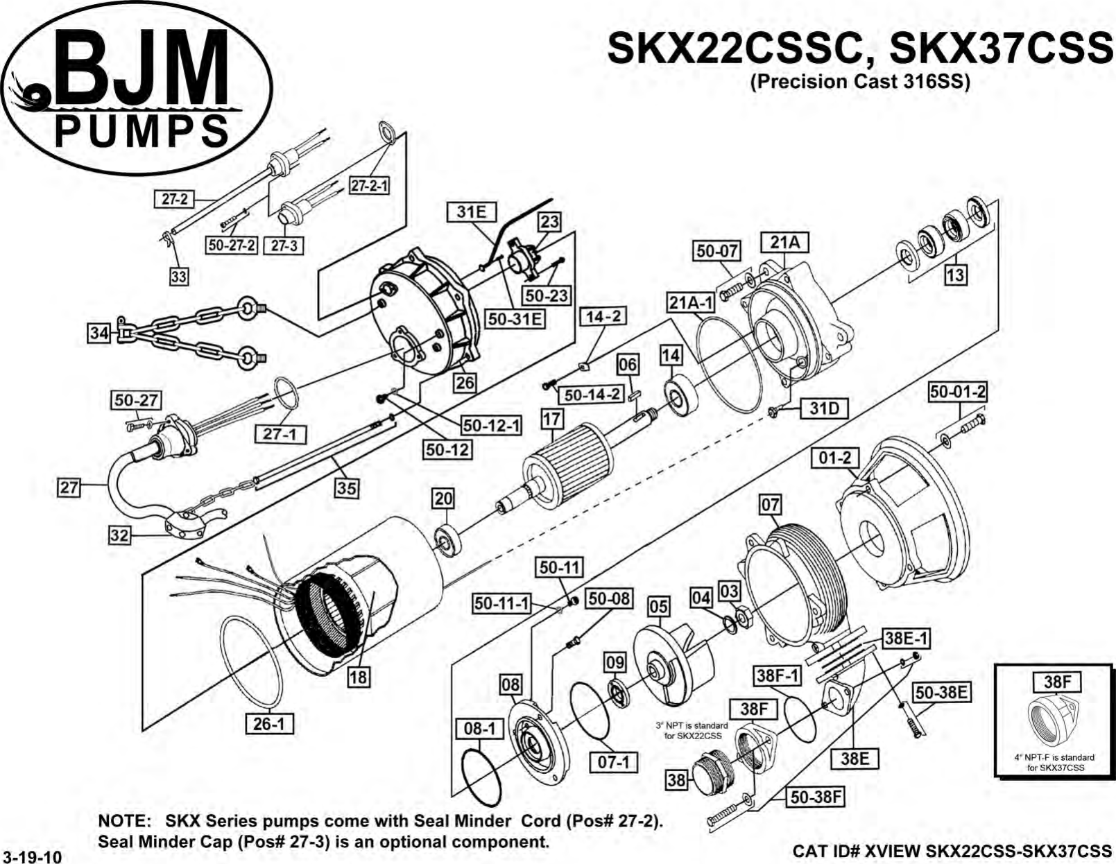 Page 3 of 5 - 136208 6 Bjm Skx Series Exploded View User Manual