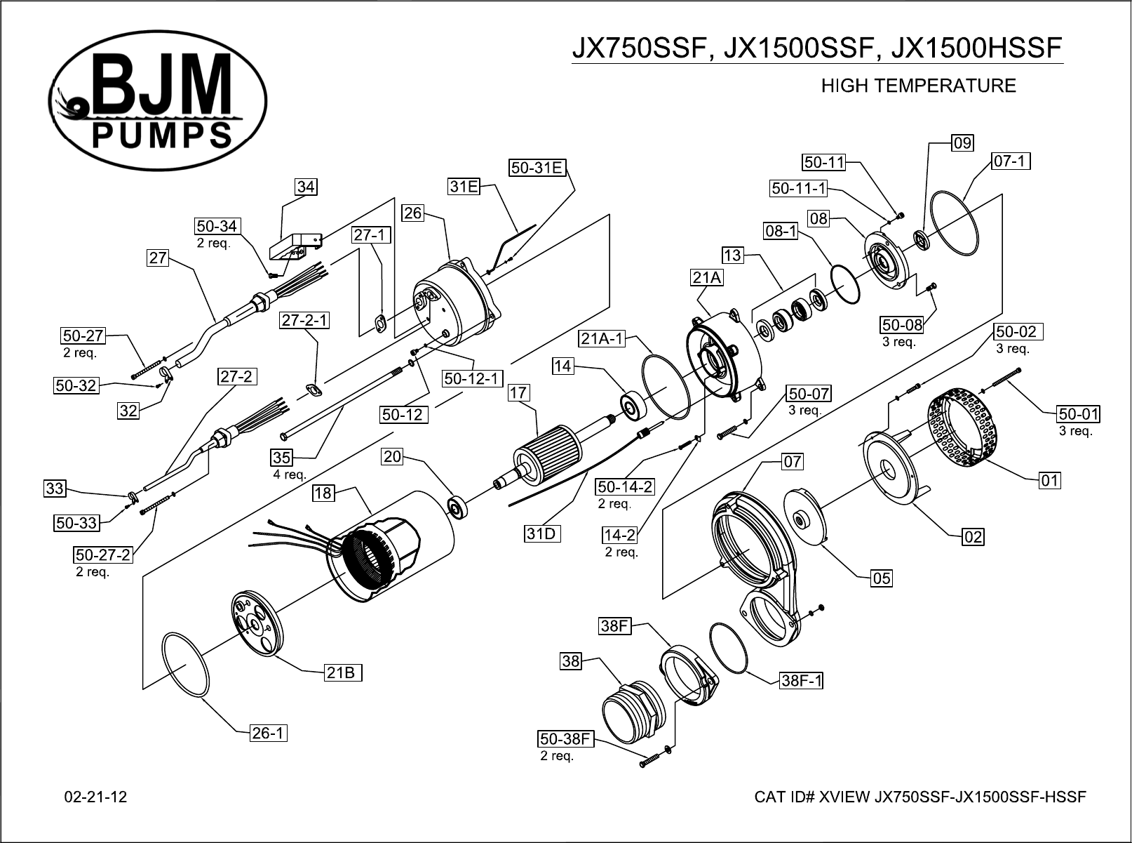Page 2 of 5 - 136284 6 Bjm Jxf Series Exploded View User Manual