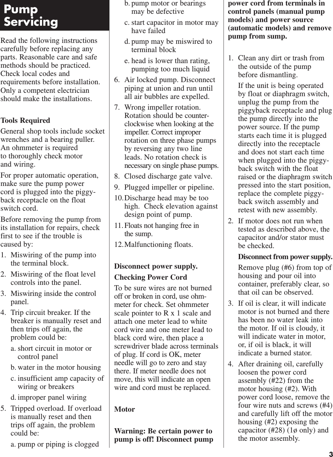 Page 3 of 12 - 139785 2 Hydromatic Spd100H Owners Manual W-03-193 User