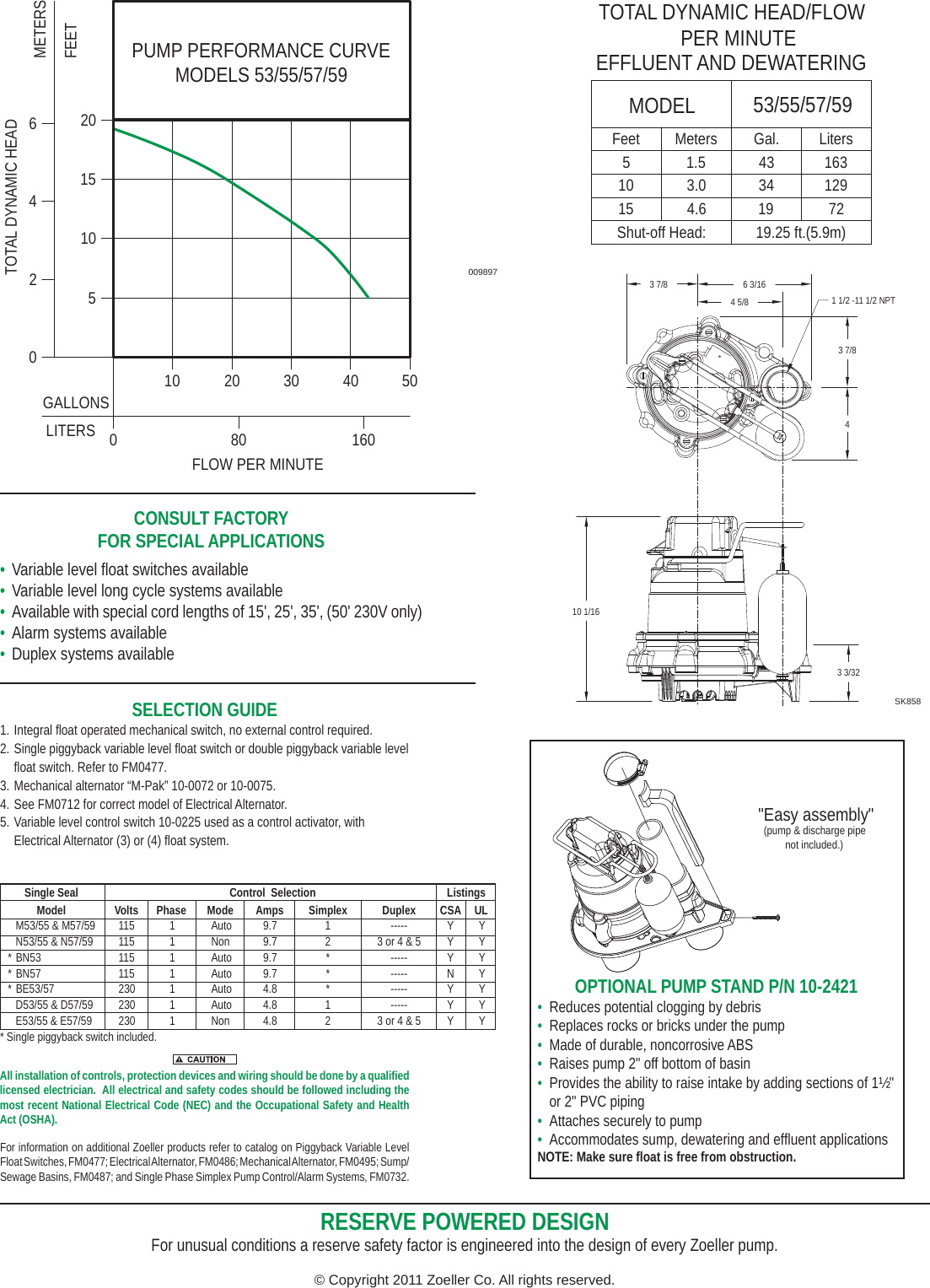 Page 2 of 2 - 143 1 Zoeller M53 Product Brochure Fm0493 User Manual