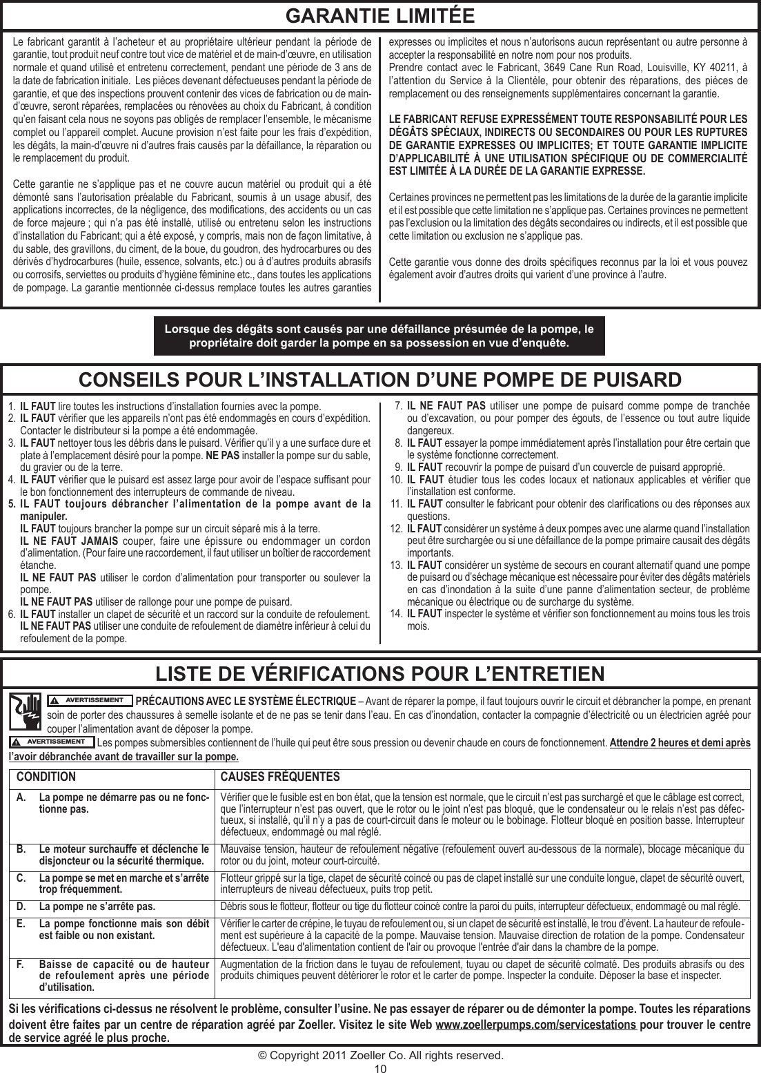 143 2 Zoeller M53 Product Instructions User Manual