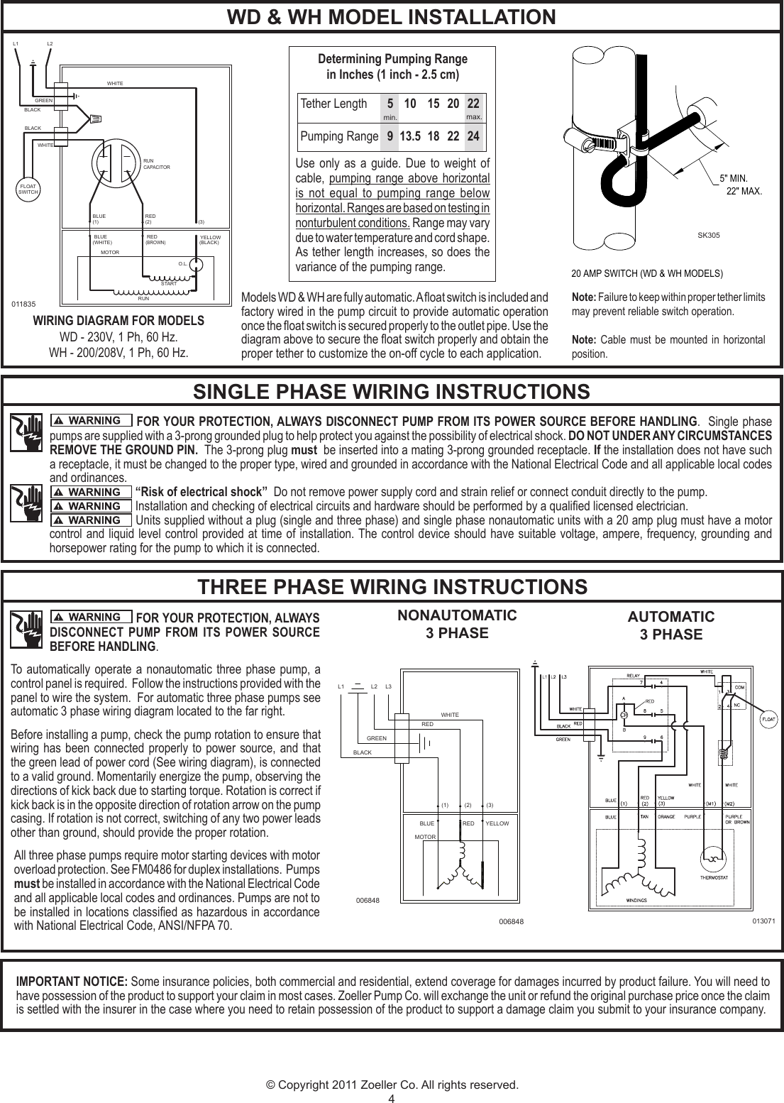 Page 4 of 12 - 143 2 Zoeller M53 Product Instructions User Manual