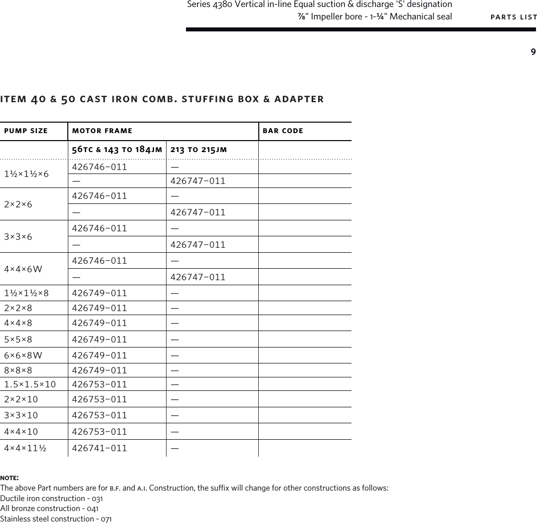 Page 9 of 12 - 14477 3 Armstrong 4380 Series Repair Parts User Manual