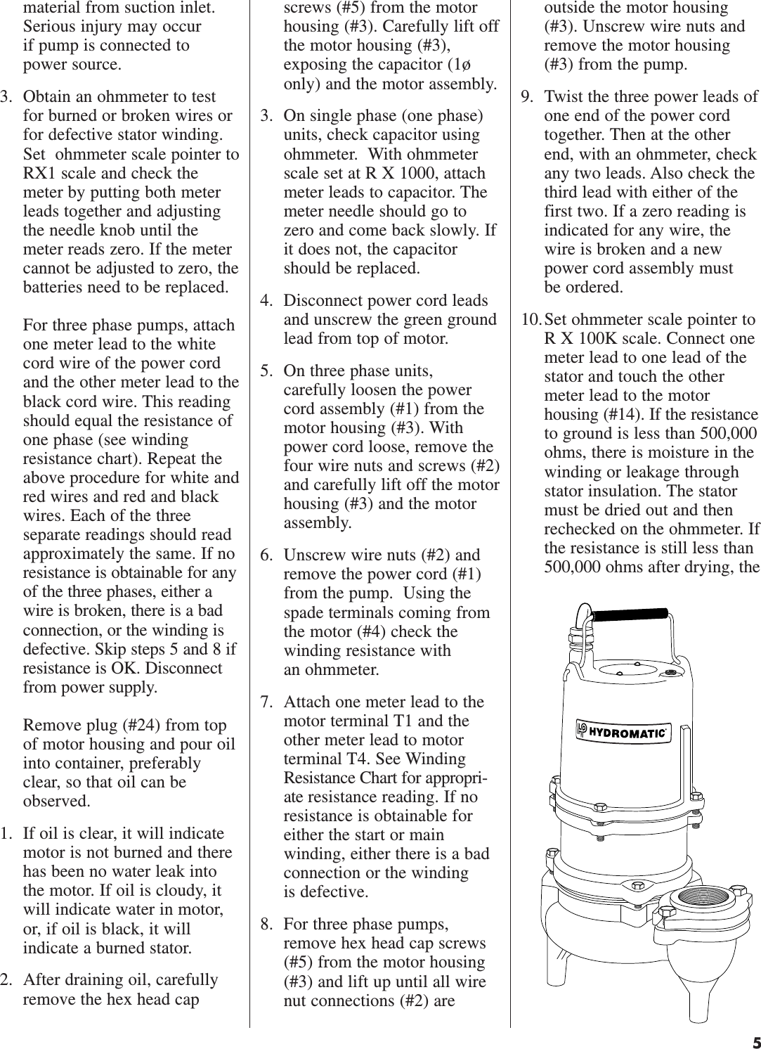 Page 5 of 12 - 145567 2 Hydromatic Skhs Owners Manual W-03-379 User