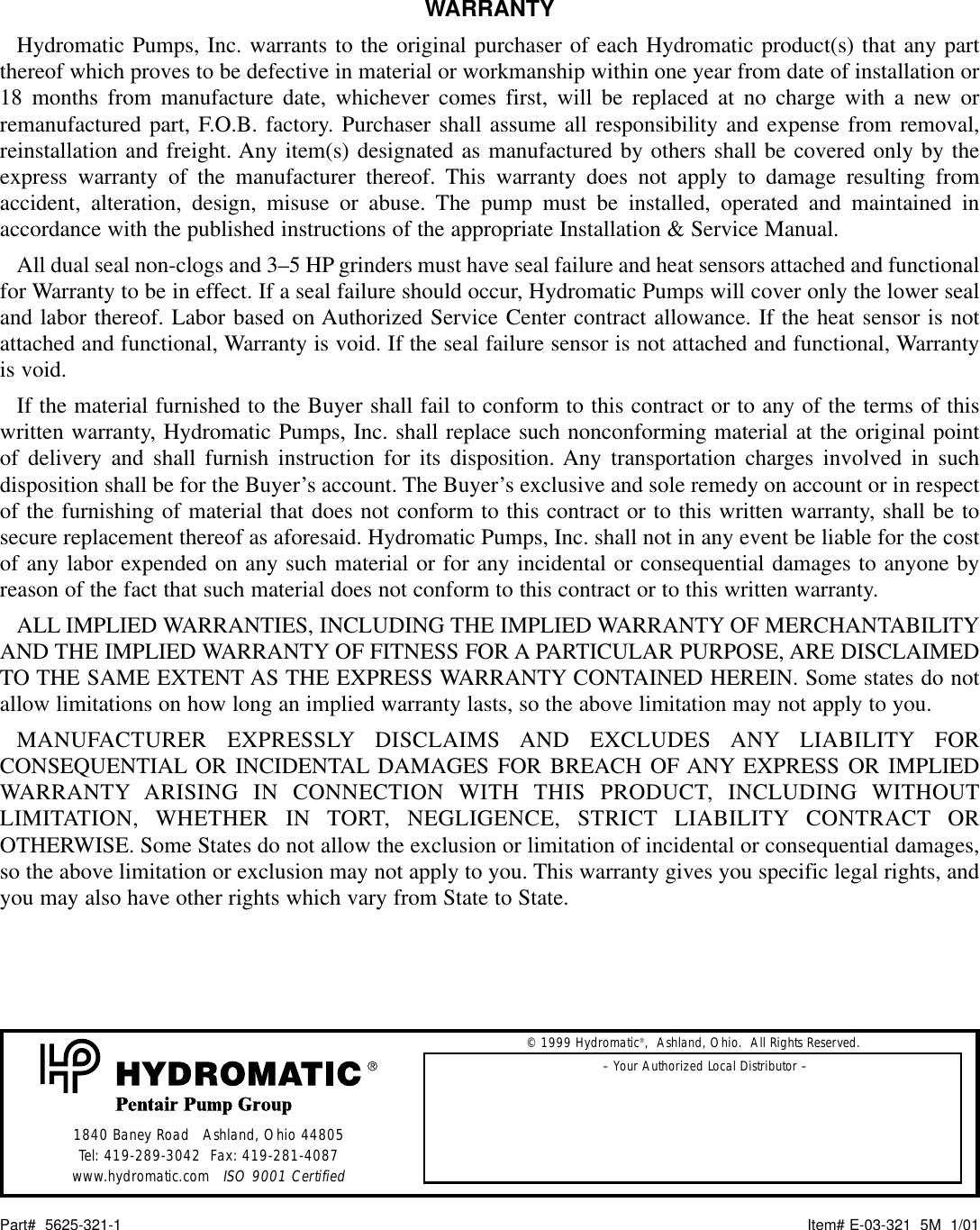 Page 12 of 12 - 146437 2 Hydromatic S4S Owners Manual Pump 146437_2_Hydromatic User