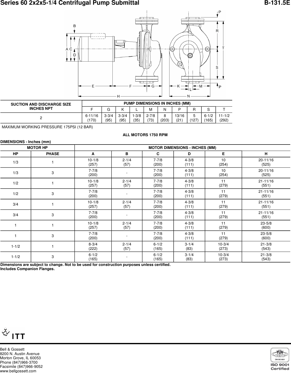 16844 2 B&G 172745Lf Submittal S User Manual