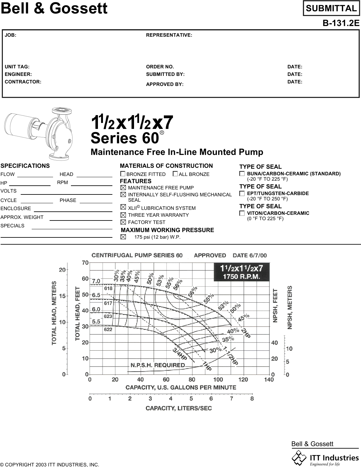 16851 2 B&G 172757Lf Submittal S User Manual