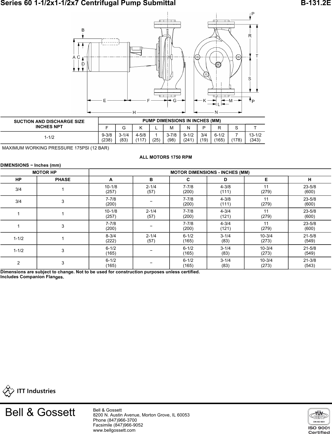 16857 2 B&G 172759Lf Submittal S User Manual