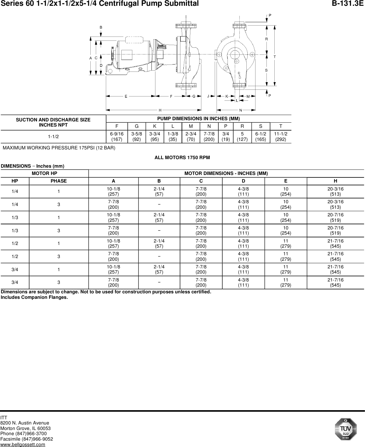 16935 2 B&G 172742Lf Submittal S User Manual