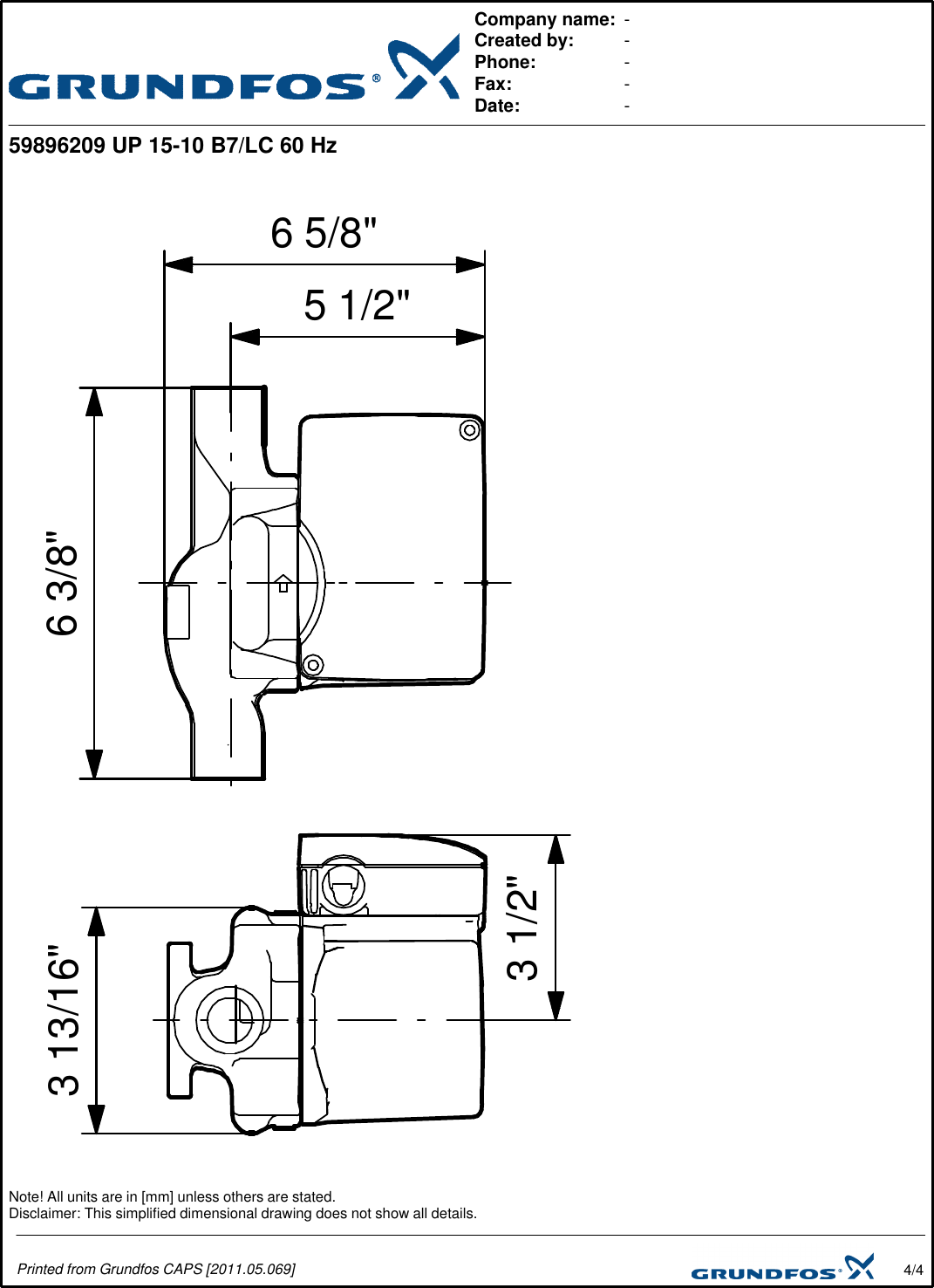 Page 4 of 4 - 17529 2 Grundfos 59896209 Submittal Print/Preview User Manual