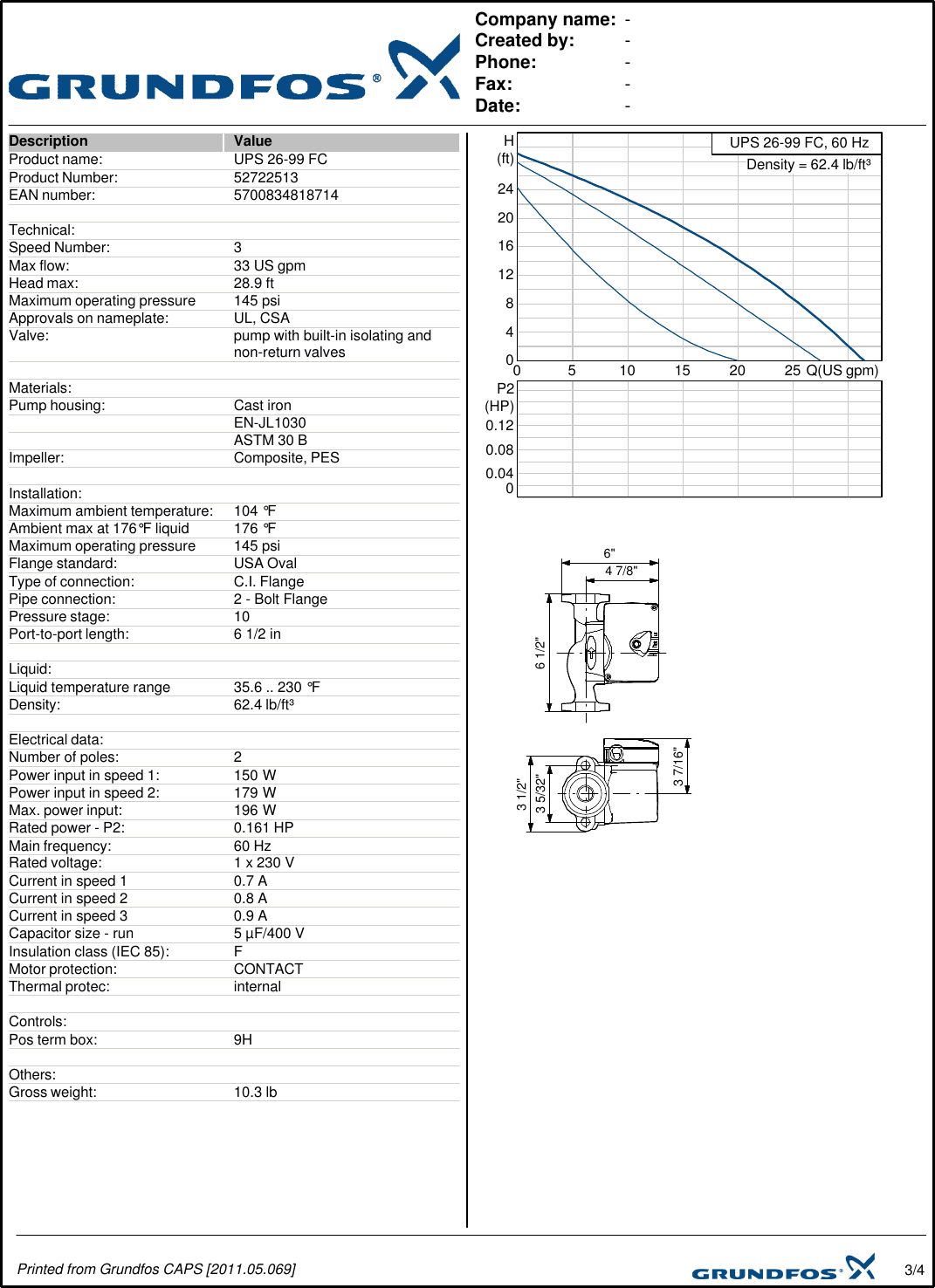 Page 3 of 4 - 17584 1 Grundfos 52722513 Submittal Print/Preview User Manual
