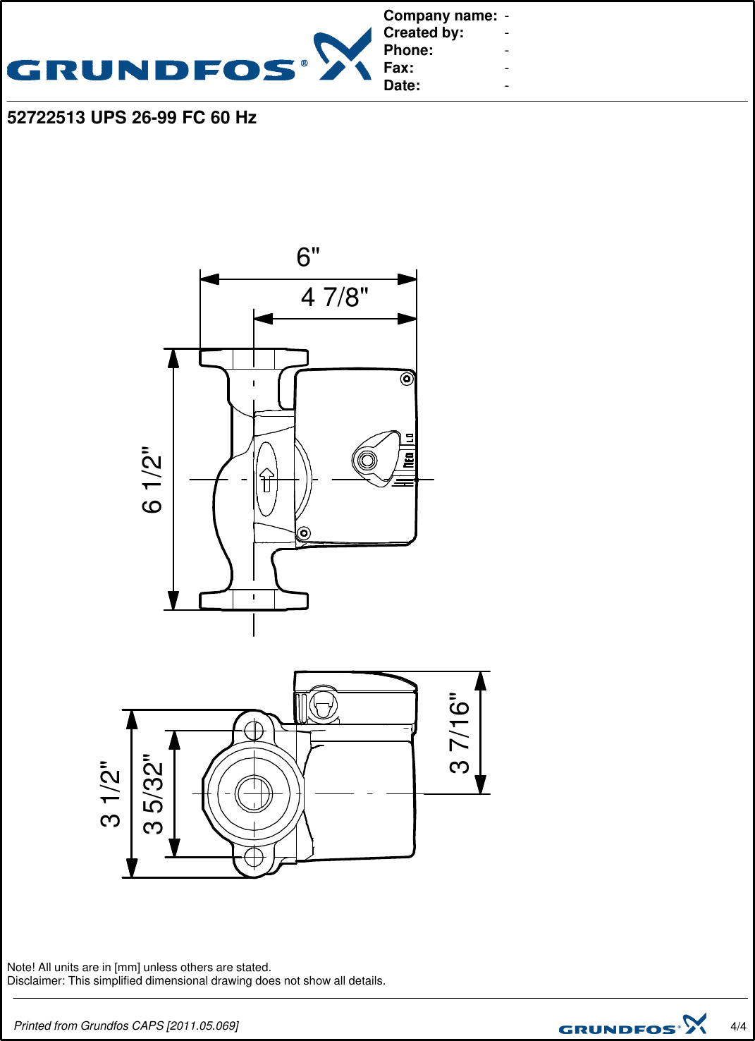 Page 4 of 4 - 17584 1 Grundfos 52722513 Submittal Print/Preview User Manual