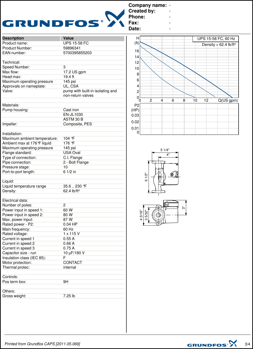Page 3 of 4 - 17591 1 Grundfos 59896341 Submittal Print/Preview User Manual