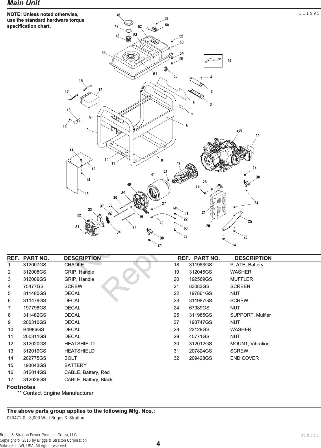 Page 4 of 12 - 17816 3 Briggs & Stratton 30471 Parts List User Manual