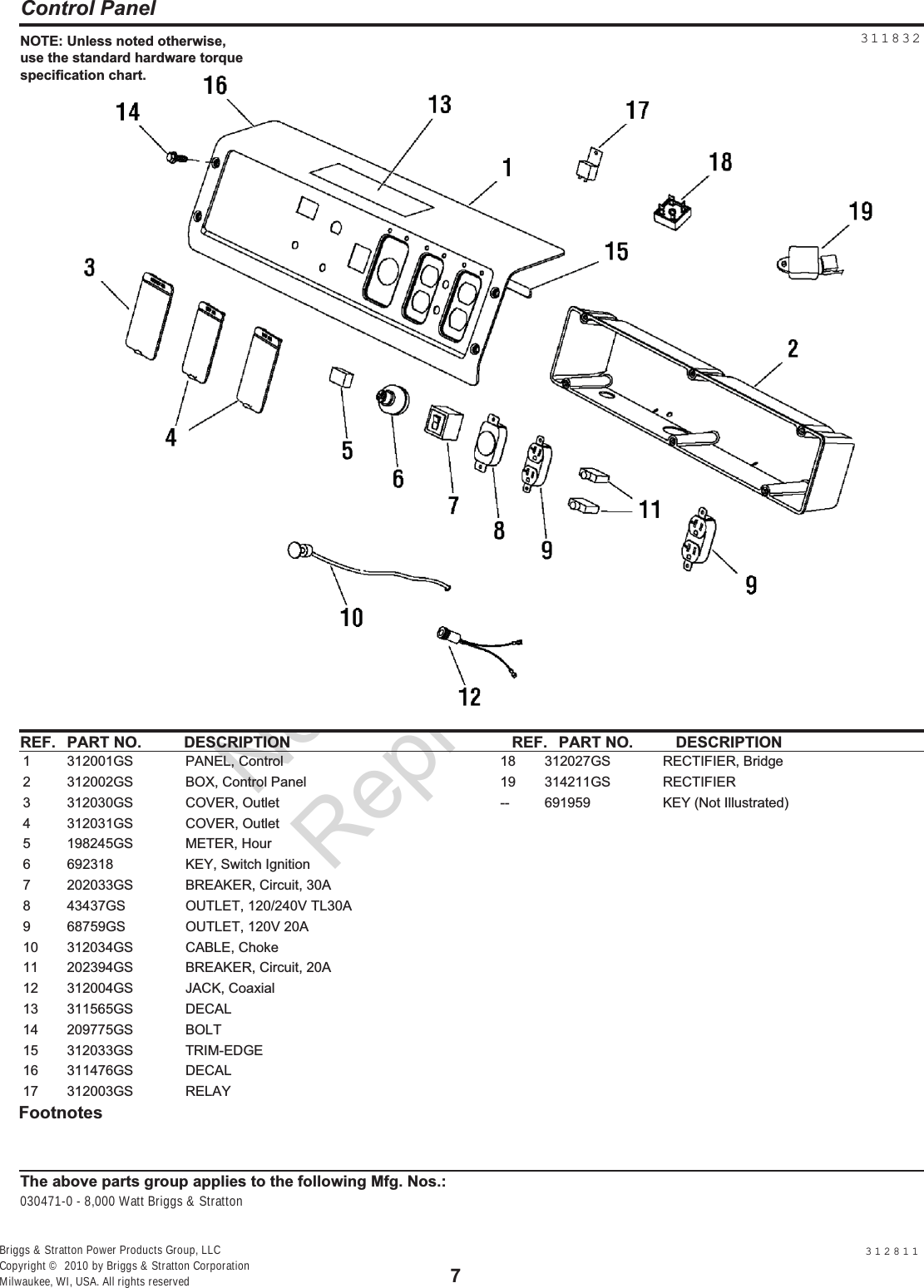 Page 7 of 12 - 17816 3 Briggs & Stratton 30471 Parts List User Manual