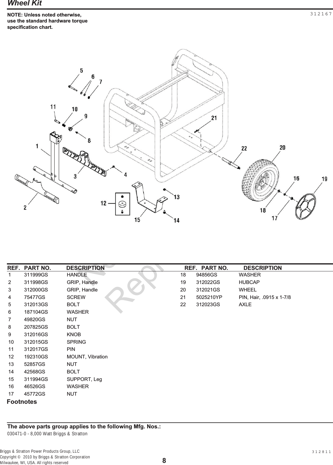 Page 8 of 12 - 17816 3 Briggs & Stratton 30471 Parts List User Manual