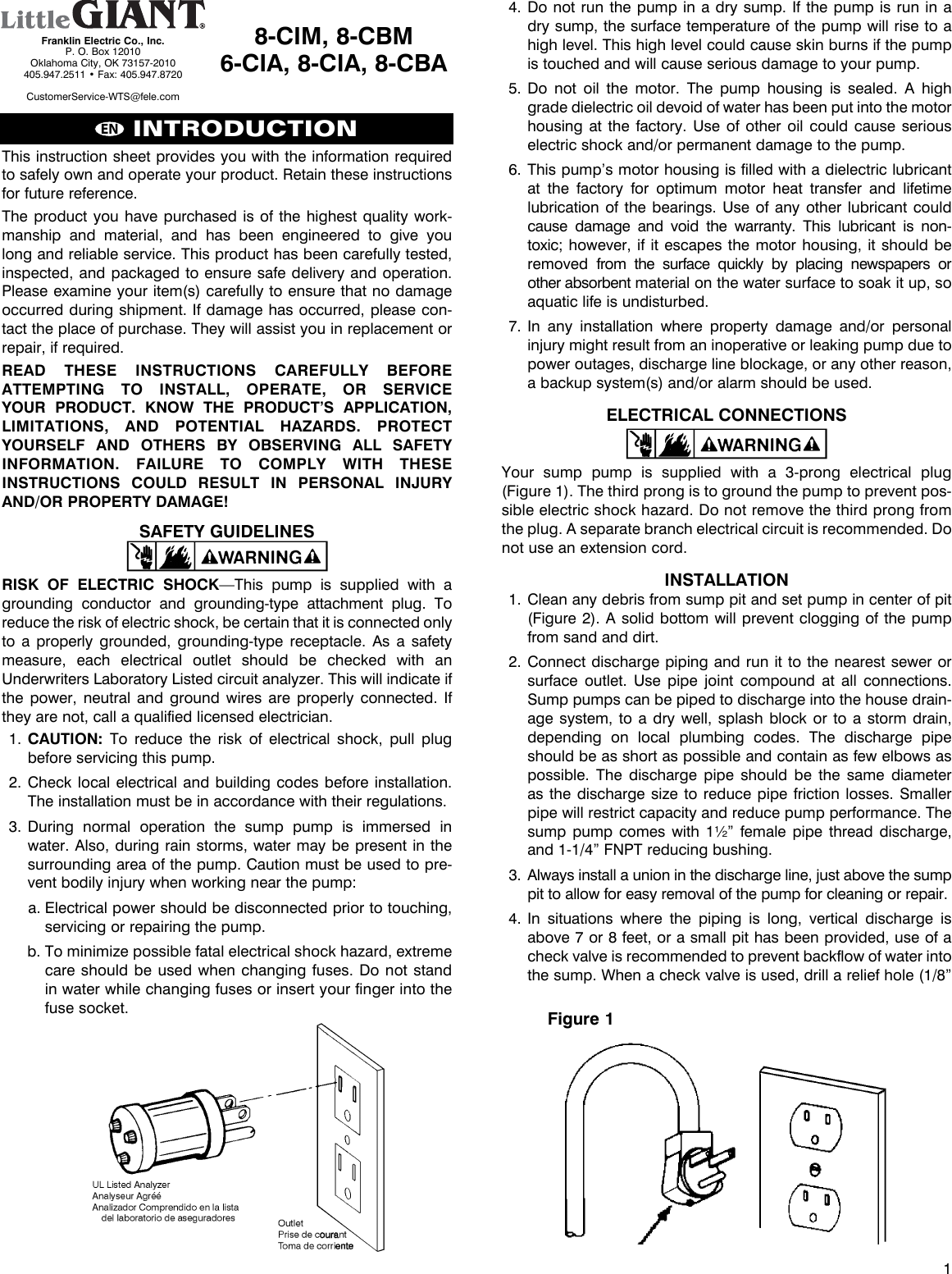 18018 2 Little Giant 8 Series Manual 993862 Dcr 09 149 User