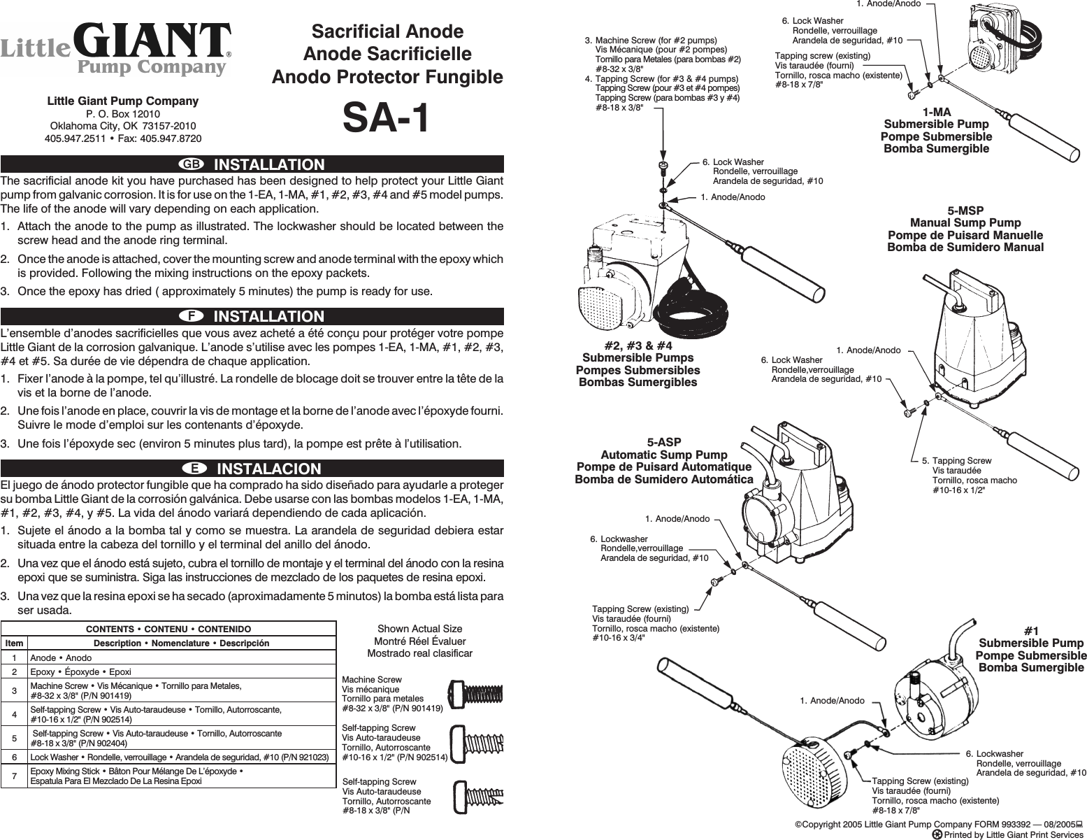 Page 1 of 1 - 18036 1 Little Giant Sa-1 Install Manual 993392.vp User