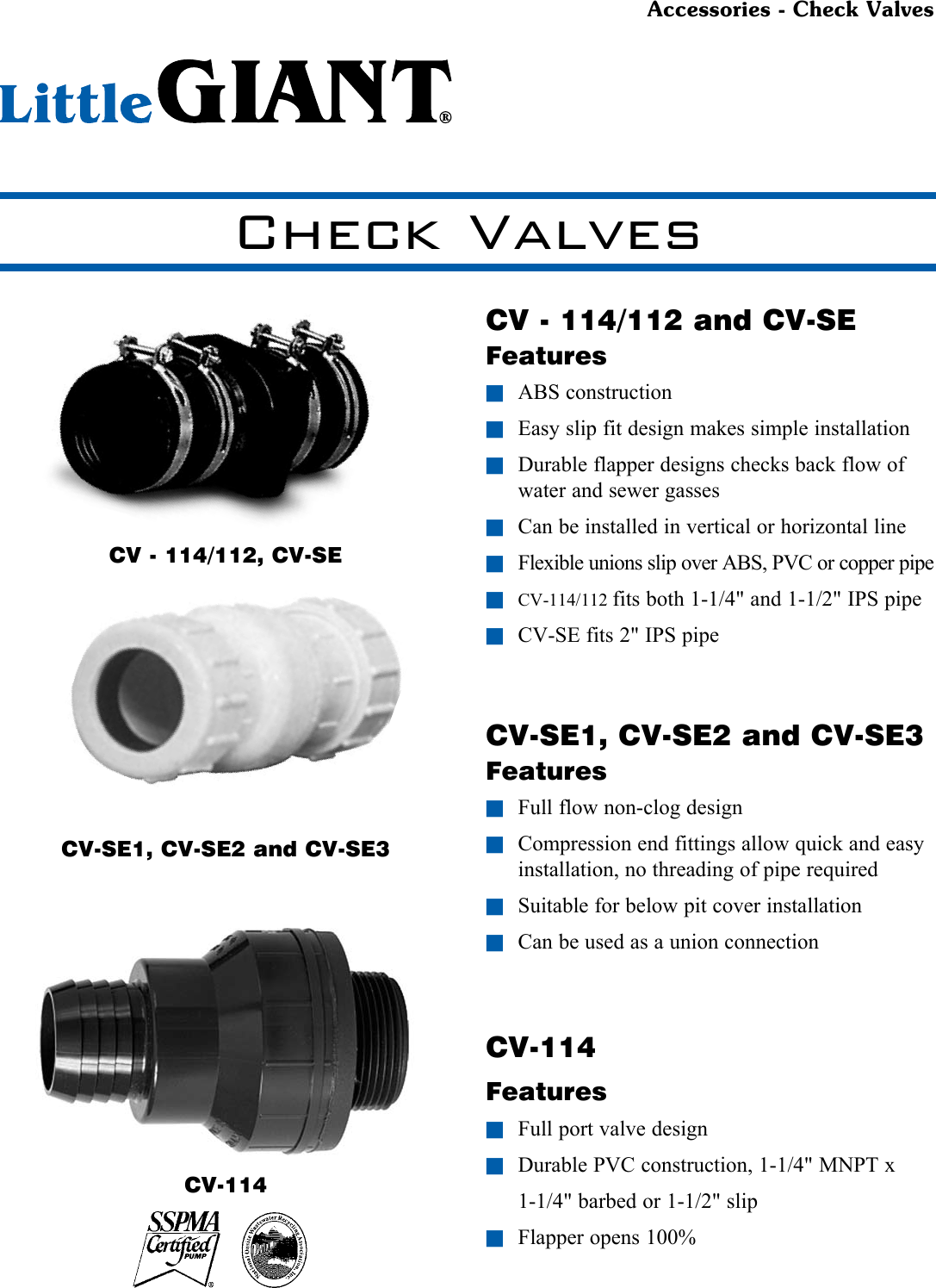 Page 1 of 2 - 18049 1 Little Giant Check Valve Submittal User Manual