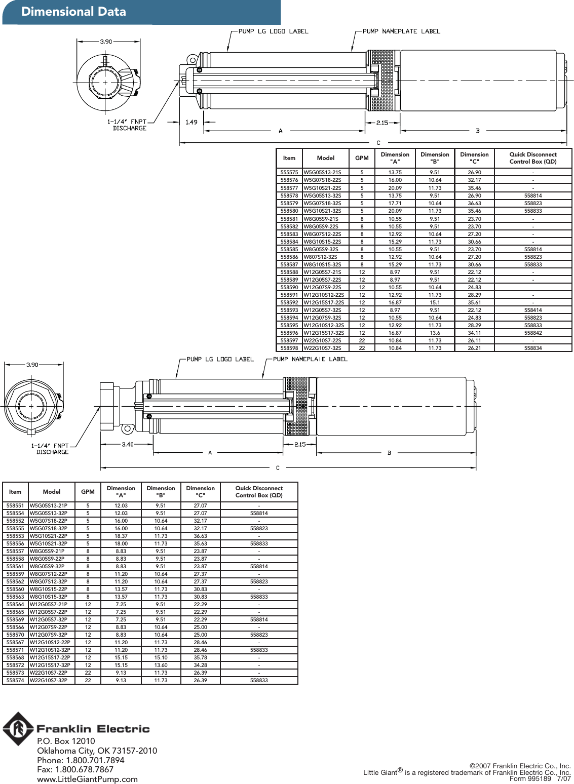 Page 8 of 8 - 18096 1 Little Giant Deep Well Pump Submittal 995189 User Manual