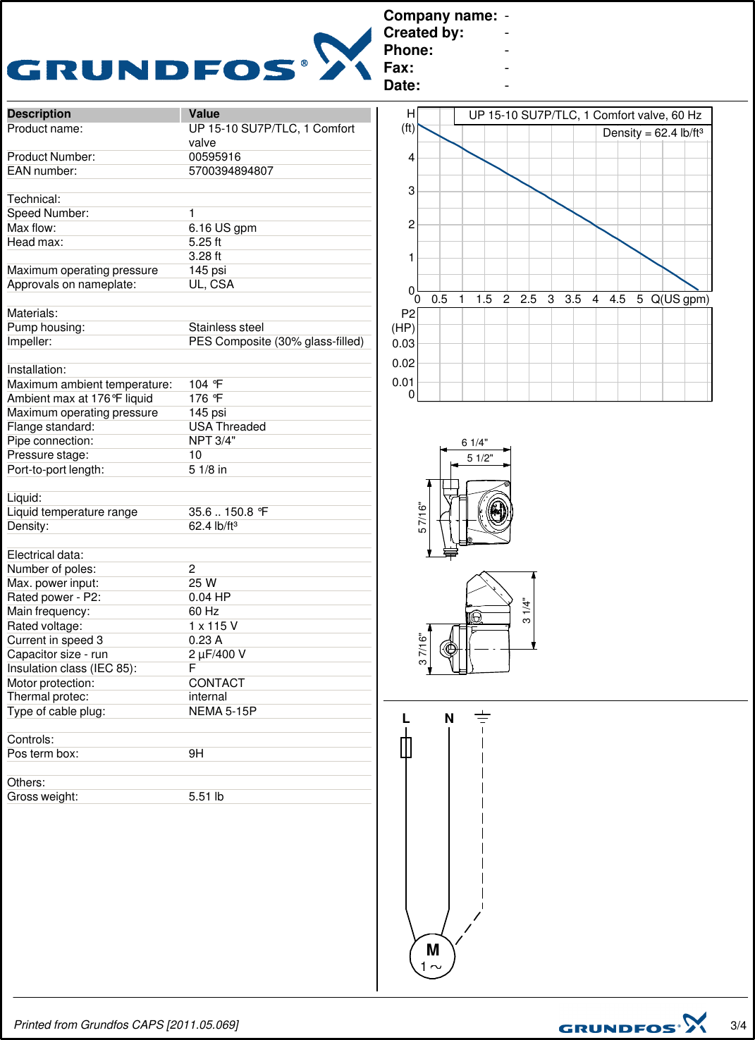 Page 3 of 4 - 18102 1 Grundfos 595916 Submittal Print/Preview User Manual