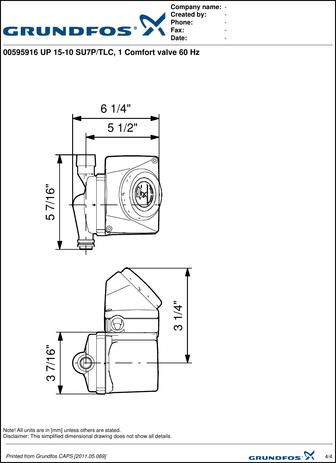 Page 4 of 4 - 18102 1 Grundfos 595916 Submittal Print/Preview User Manual