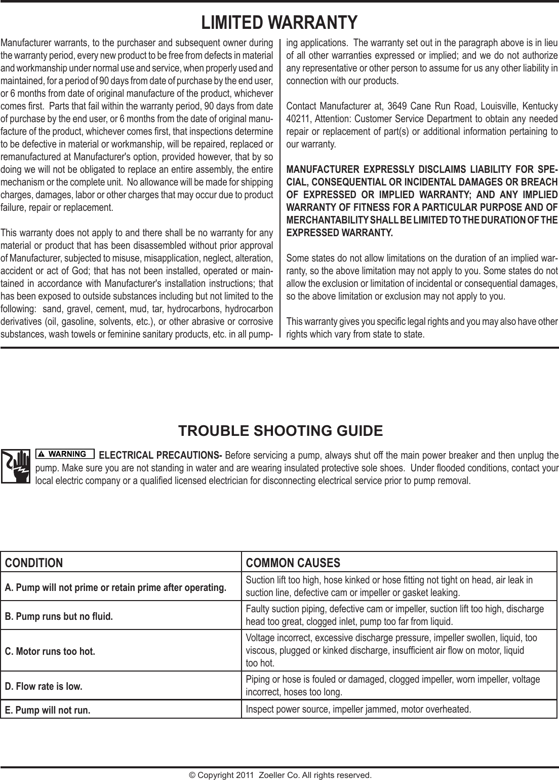 Page 2 of 4 - 181134 2 Zoeller  311 Instructions User Manual