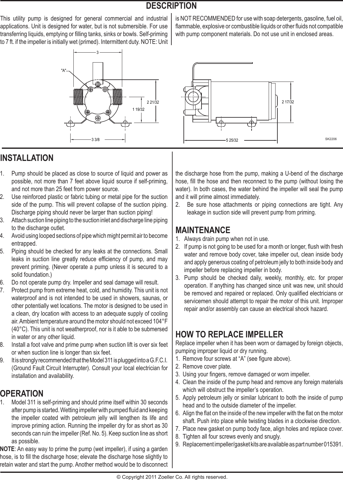 Page 3 of 4 - 181134 2 Zoeller  311 Instructions User Manual