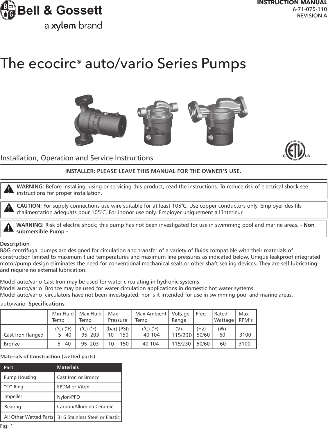 193174 3 B&G 6050B2000 Instructions User Manual