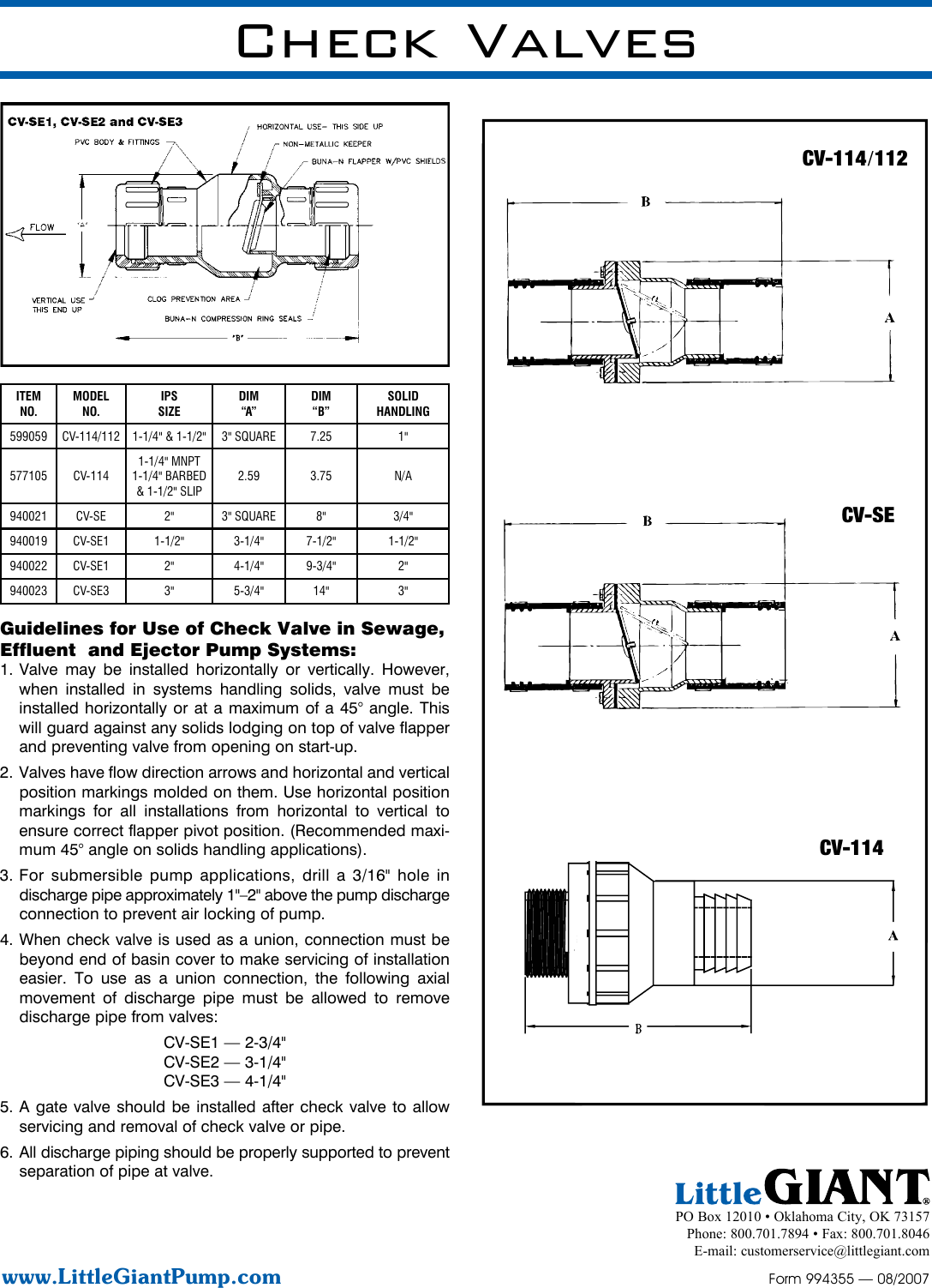 Page 2 of 2 - 20076 1 Little Giant 940021 Submittal User Manual