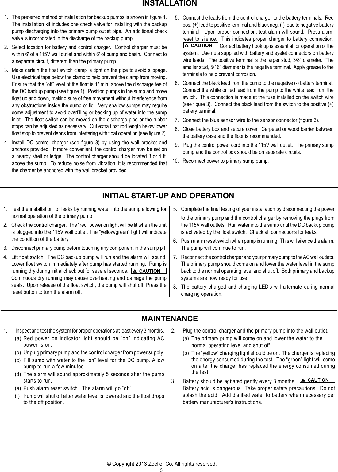 218 2 Zoeller Pro Pak 98 Instructions User Manual