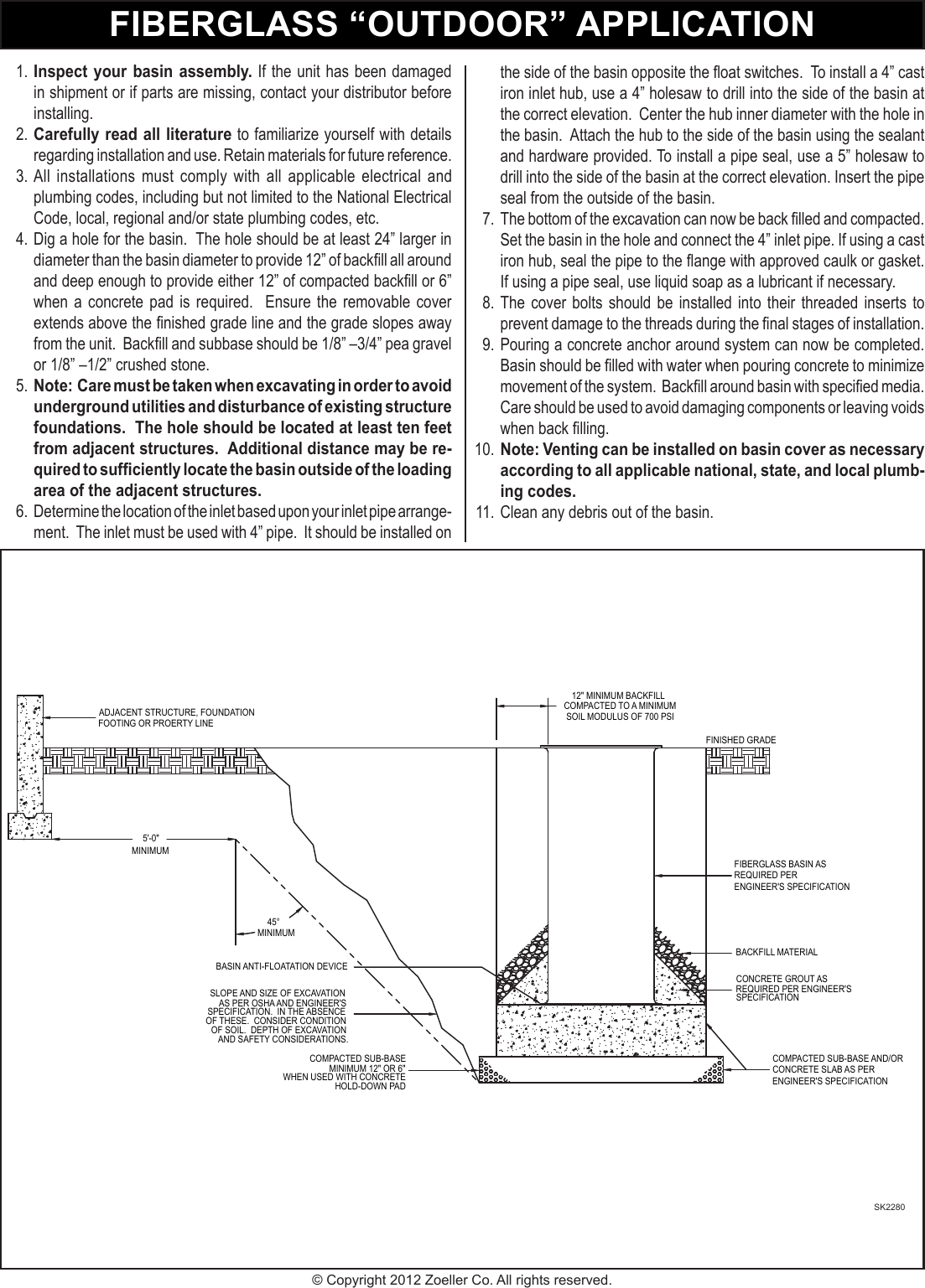 Page 2 of 2 - 269 2 Zoeller Basin Installation Instructions User Manual