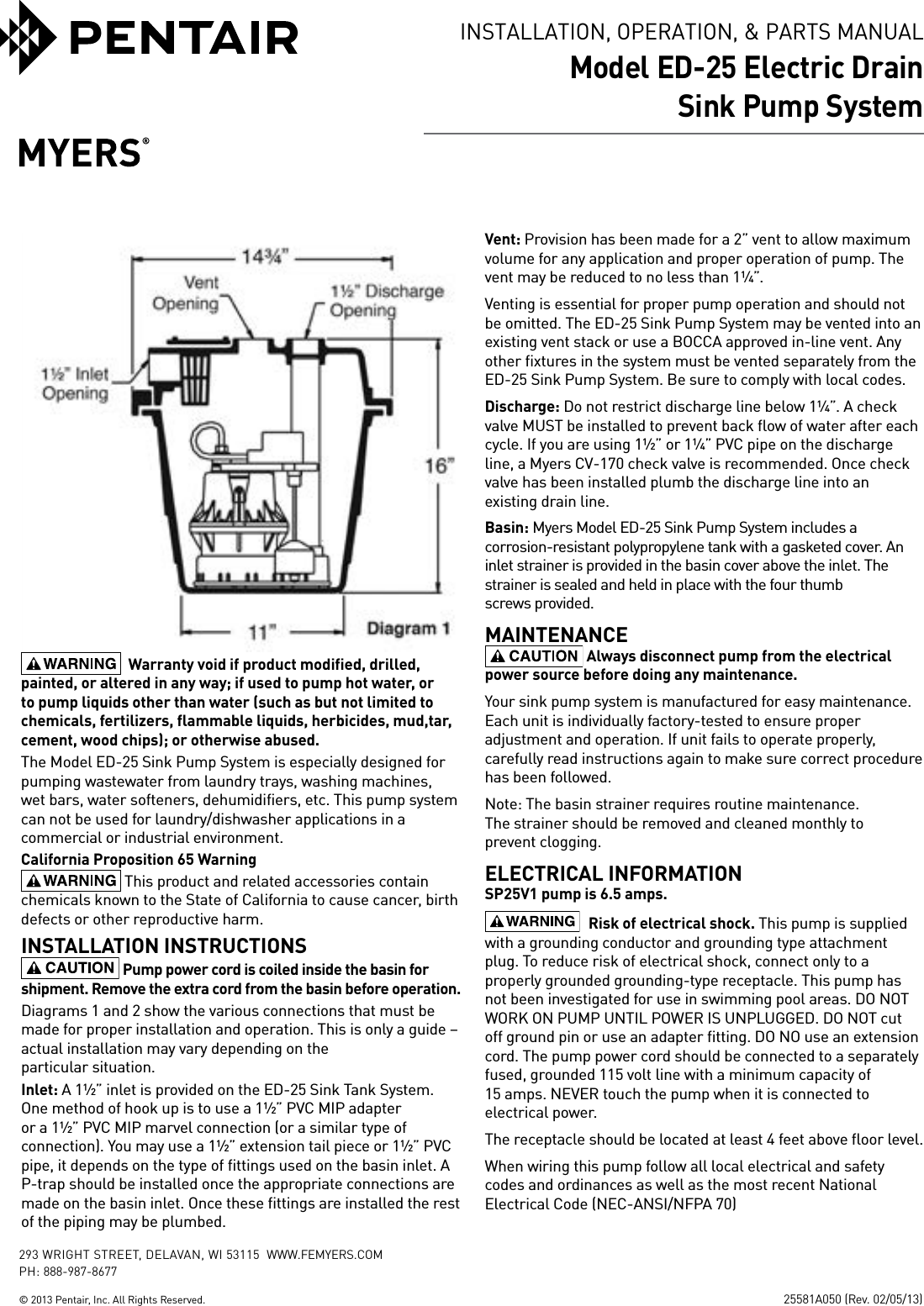 409475 2 Myers Ed25 Manual User