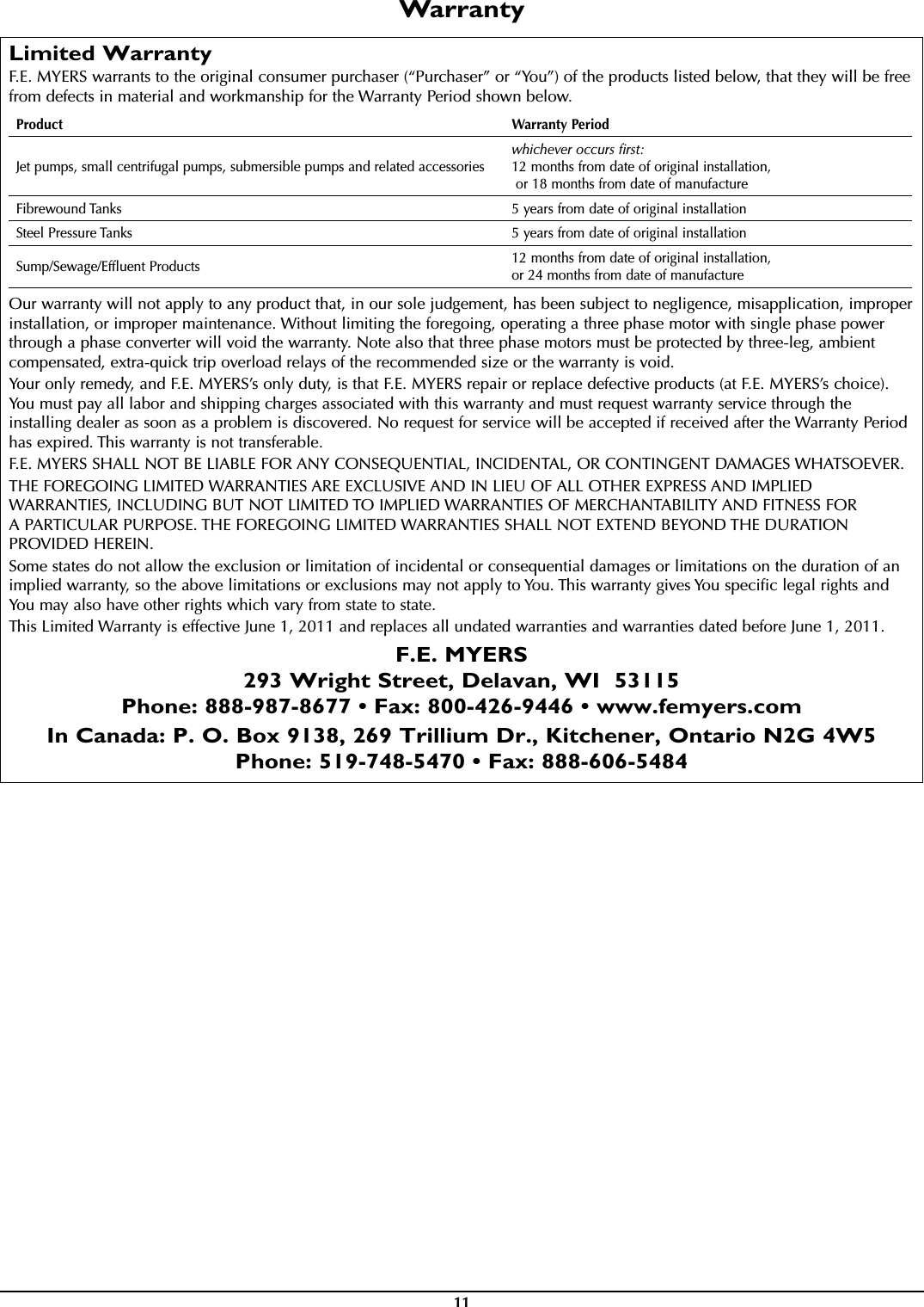 Page 11 of 12 - 409501 3 Myers Me40 Manual User