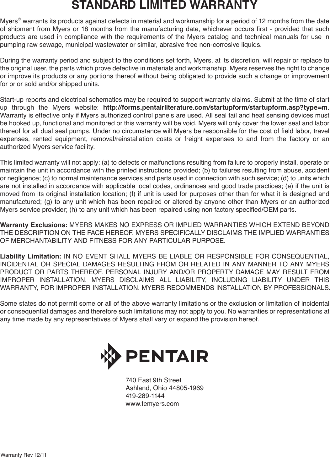 Page 12 of 12 - 411143 2 Meyers 3Whv Manual User