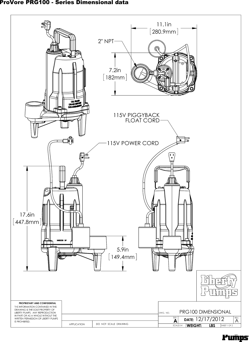 418306 2 Liberty Pumps Prg Series Submittal 1 User Manual