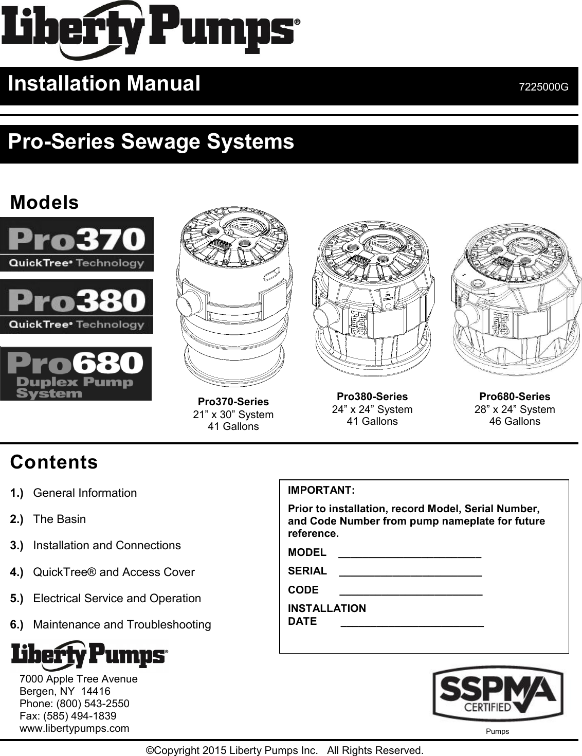 508 2 Liberty Pro380 Series Installation Instructions User Manual