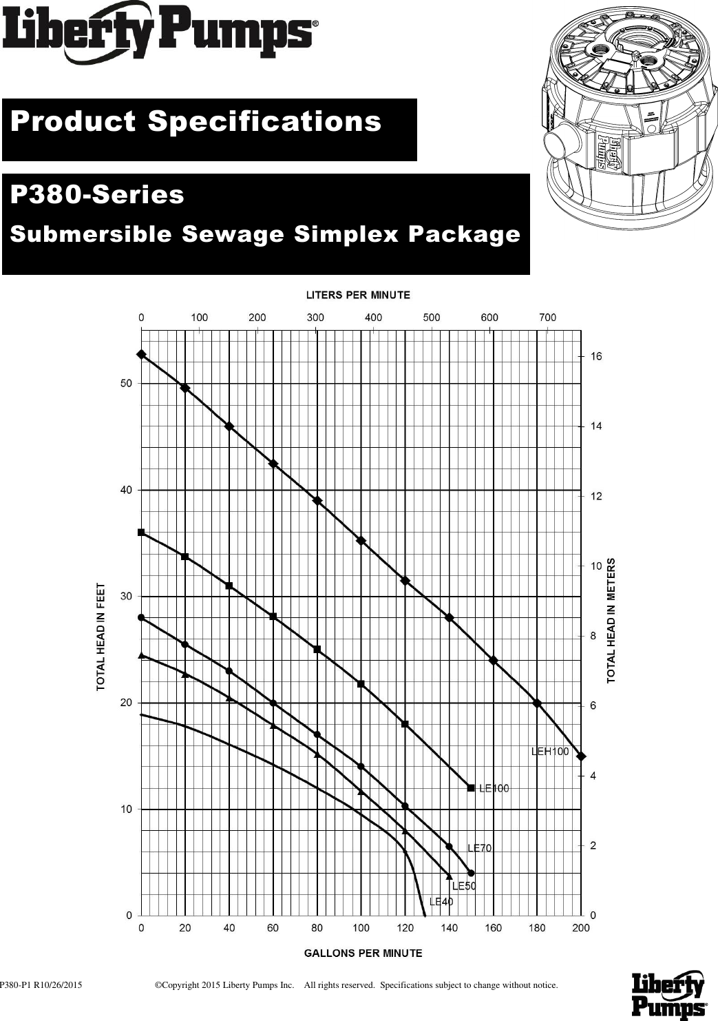 Page 1 of 9 - 525 3 Liberty Pro380 Series Specifications 1 User Manual