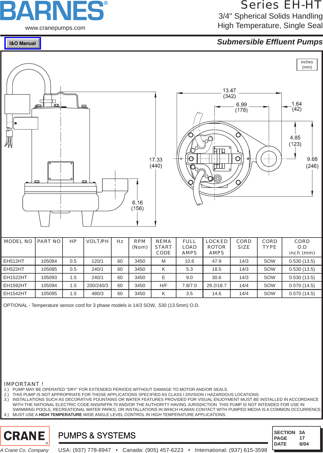 534501 1 Barnes Eh Ht Series Submittal Sec 3a User Manual