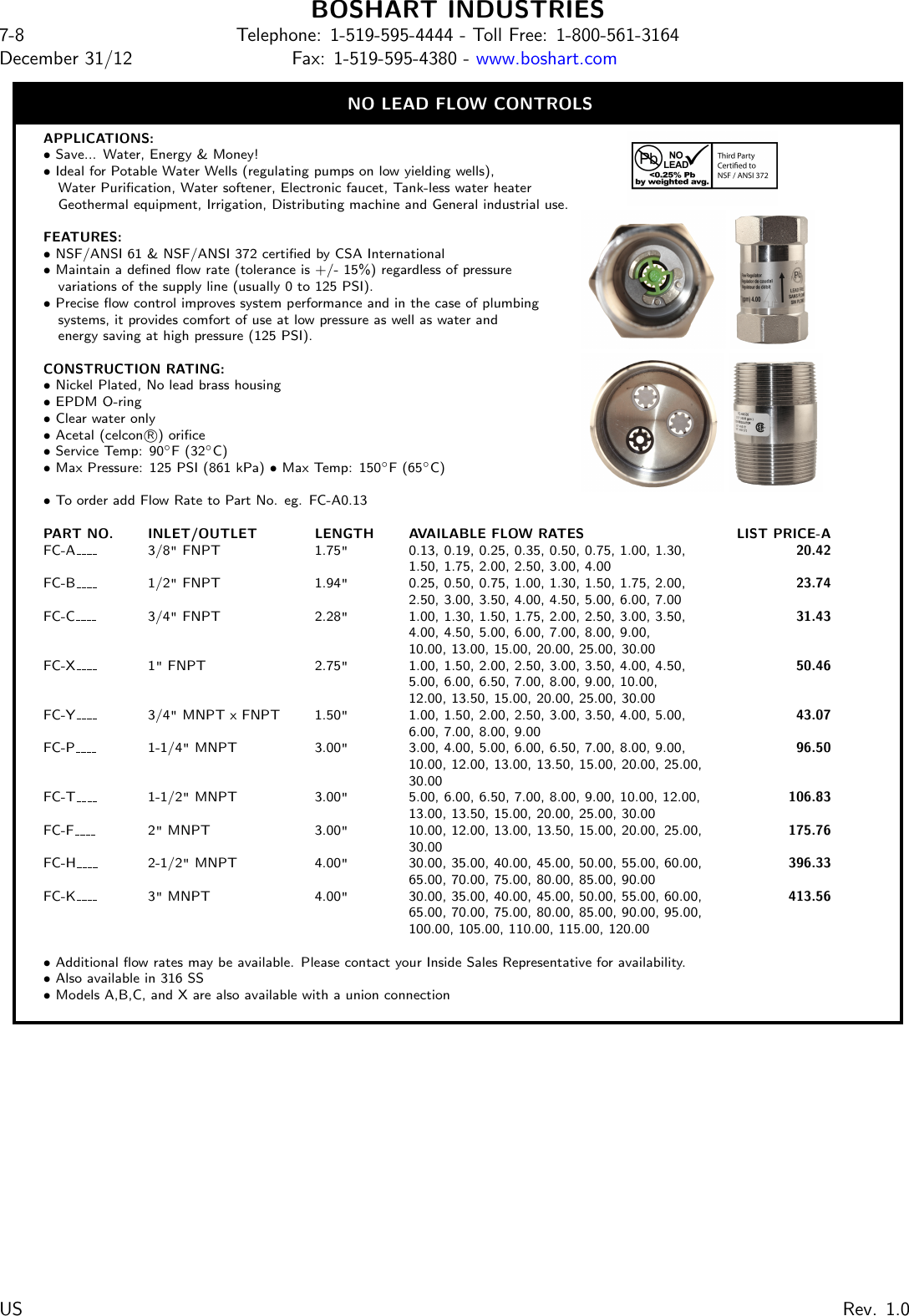 Page 10 of 12 - 534743 1 Boshart Valves And Controls Catalog User Manual