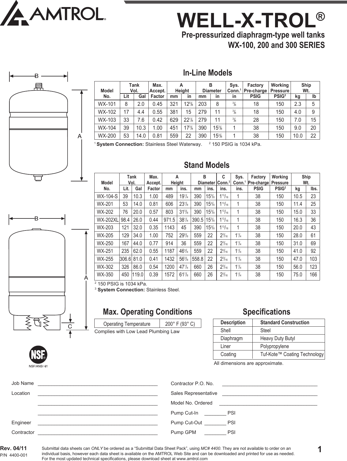 534956 1 Well X Trol Submittal User Manual