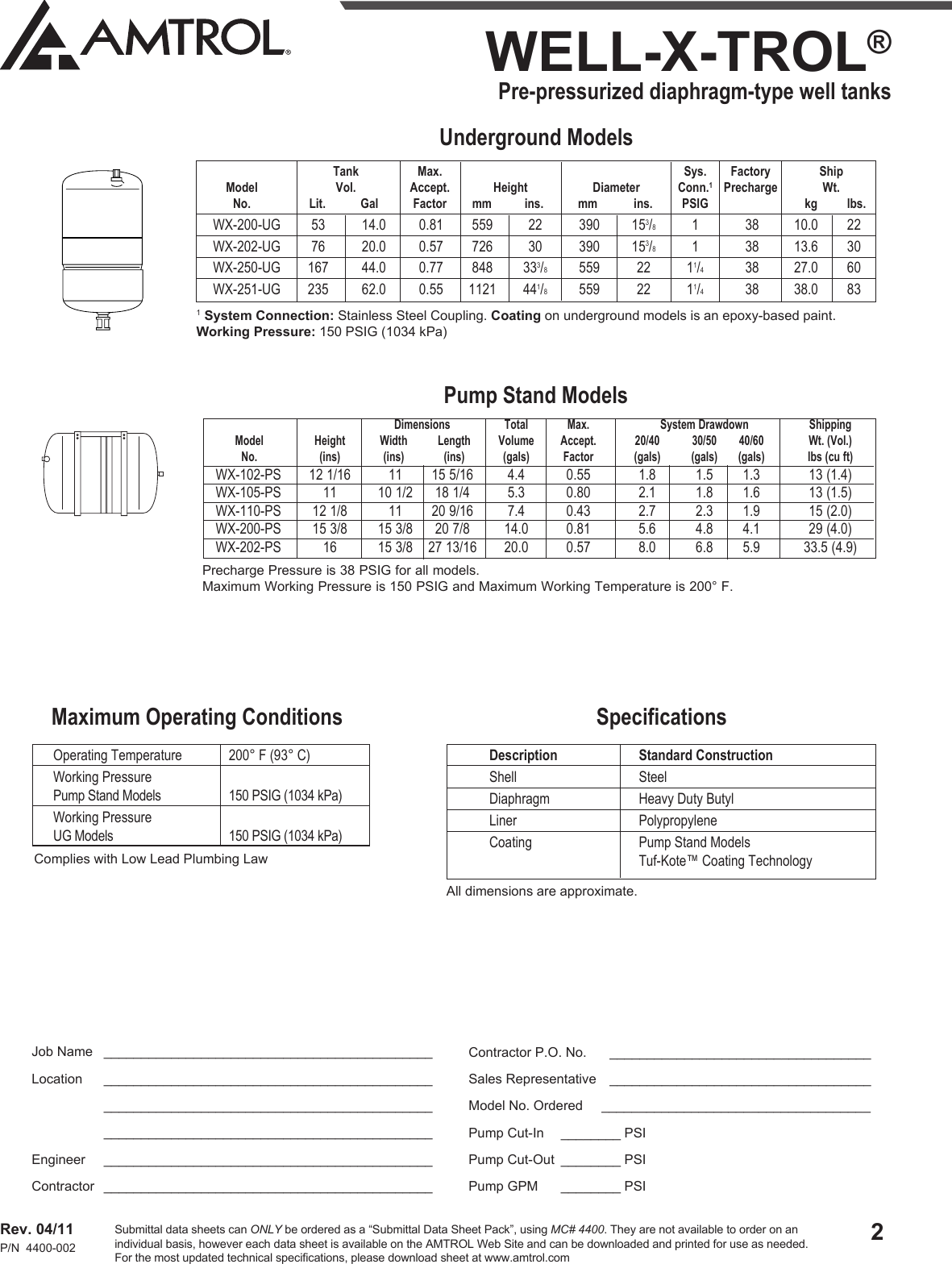 534956 1 Well X Trol Submittal User Manual