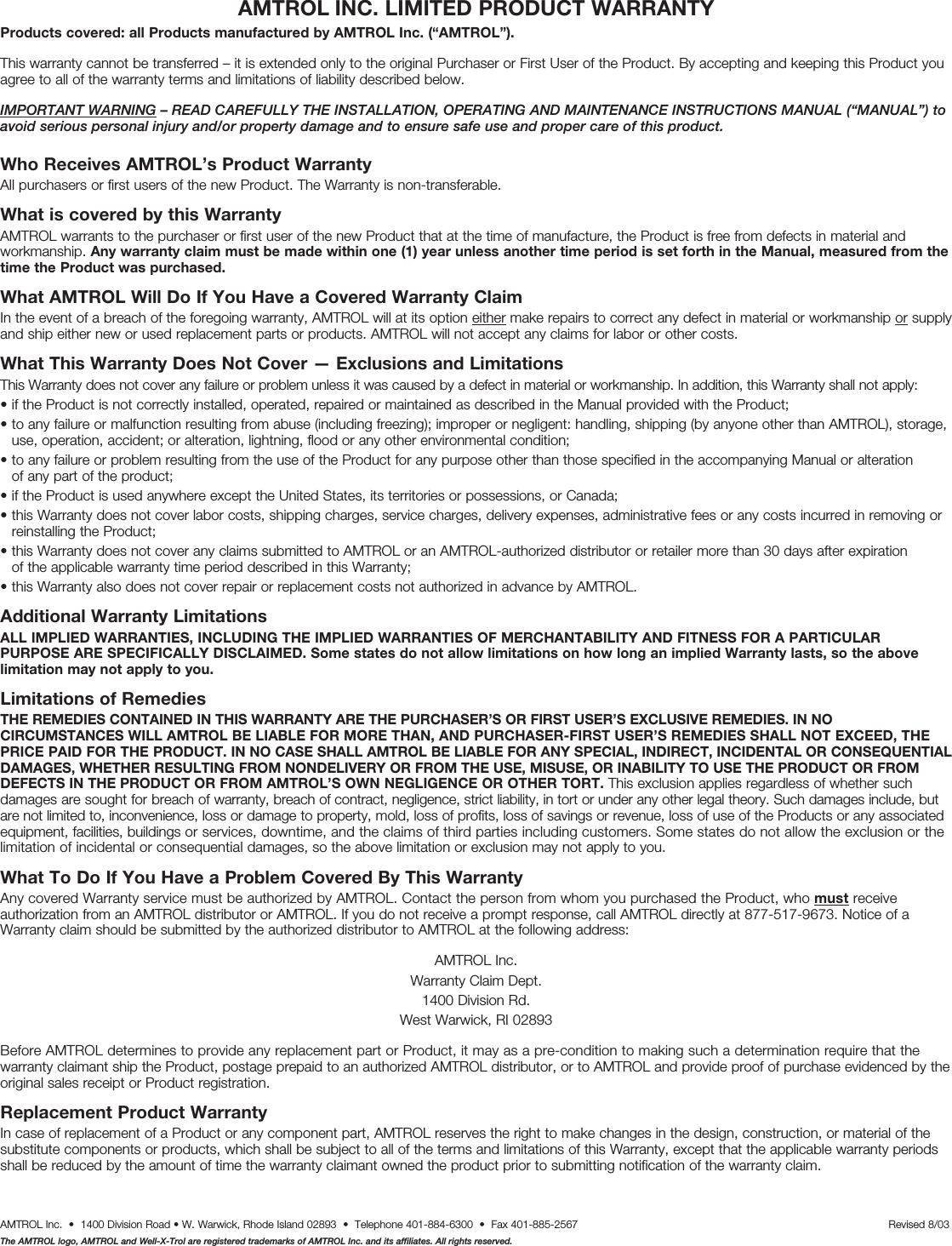 Page 7 of 8 - 534962 2 Well-X-Troll Instructions 9017-106 5_09 Comm WXT IO User Manual